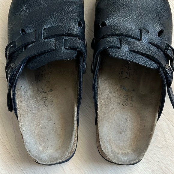 Birkenstock Birki’s Boston Clogs Black Cork Double Buckle Size Women’s 8 Men’s 6 - Picture 3 of 9